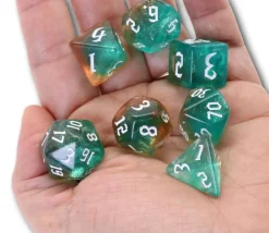 Tout Pour le Jeu Set 7 dés multi-faces - Tranquil World marron vert