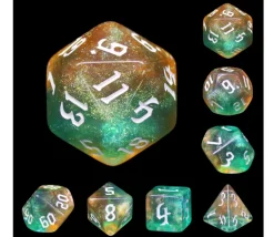 Tout Pour le Jeu Set 7 dés multi-faces - Tranquil World marron vert