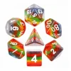 Tout Pour le Jeu Set 7 dés multi-faces arc-en-ciel paillette translucide