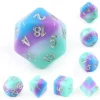 Tout Pour le Jeu Set 7 dés multi-faces arc-en-ciel bleu violet vert