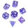 Tout Pour le Jeu Set 7 dés multifaces Borealis VIOLET pailleté avec chiffres blancs