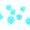Tout Pour le Jeu Set 7 dés multi-faces effet givré bleu Caraïbe