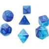 Tout Pour le Jeu Set 7 dés multi-faces effet bleu pailleté Gemini
