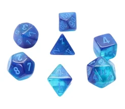 Tout Pour le Jeu Set 7 dés multi-faces effet bleu pailleté Gemini