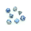Tout Pour le Jeu Set 7 dés multi-faces effet bleu et argenté