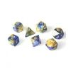 Tout Pour le Jeu Set 7 dés multi-faces effet doré et bleu