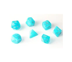 Tout Pour le Jeu Set 7 dés multi-faces effet aqua eau
