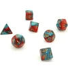 Tout Pour le Jeu Set 7 dés multi-faces effet rouge et turquoise gemini