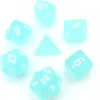 Tout Pour le Jeu Set 7 dés multi-faces effet givré turquoise
