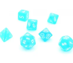 Tout Pour le Jeu Set 7 dés multi-faces effet givré turquoise