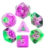 Tout Pour le Jeu Set 7 dés multi-faces evergreen translucide violet et vert