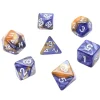 Tout Pour le Jeu Set 7 dés multi-faces fusion bleu sombre et or
