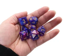 Tout Pour le Jeu Set 7 dés multi-faces Fusion bleu et violet clair