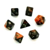 Tout Pour le Jeu Set 7 dés multi-faces marbrés ORANGE/NOIR
