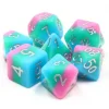 Tout Pour le Jeu Set 7 dés multi-faces multicolores pastels sakura matcha