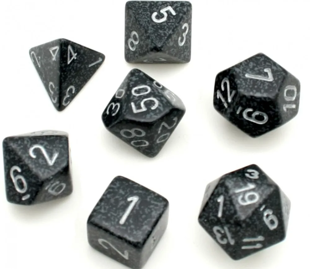 Tout Pour le Jeu Set 7 dés multi-faces Ninja noir gris
