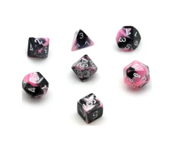 Tout Pour le Jeu Set 7 dés multi-faces noir et rose