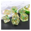 Tout Pour le Jeu Set 7 dés multi-faces pailletés translucides green flakes