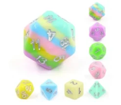 Tout Pour le Jeu Set 8 dés multi-faces pastels