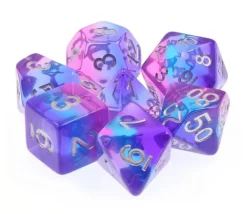 Tout Pour le Jeu Set 7 dés multi-faces purple sky translucides