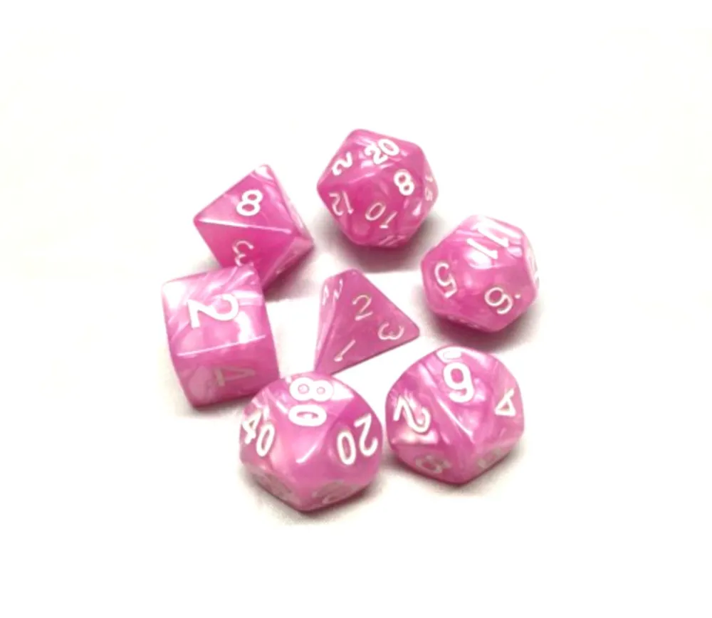 Tout Pour le Jeu Set 7 dés multi-faces rose nacré
