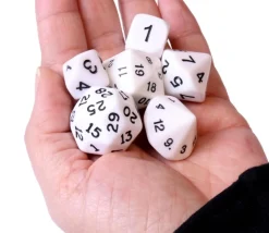 Tout Pour le Jeu Set 6 dés multi-faces spéciaux opaque blanc