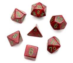 Tout Pour le Jeu Set 7 dés multi-faces Speckled Strawberry rouge