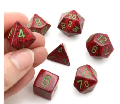 Tout Pour le Jeu Set 7 dés multi-faces Speckled Strawberry rouge