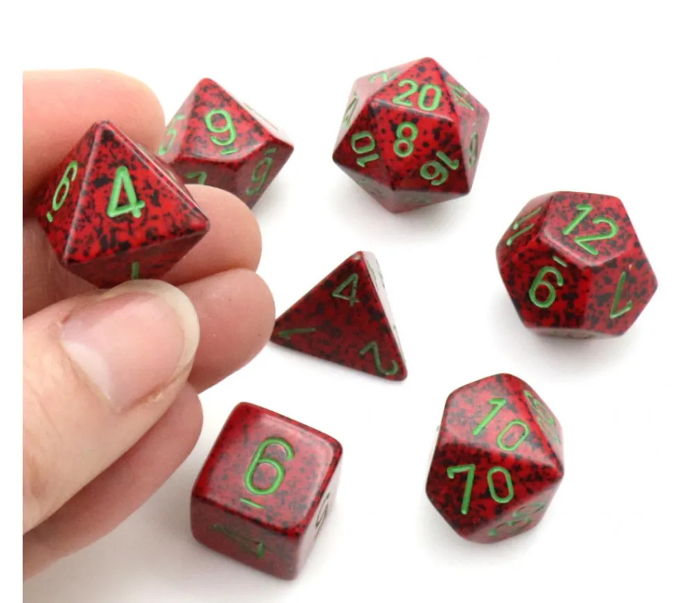 Tout Pour le Jeu Set 7 dés multi-faces Speckled Strawberry rouge