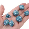 Tout Pour le Jeu Set 7 dés multi-faces Speckled Sea effet granit bleu Chessex