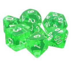 Tout Pour le Jeu Set 7 dés multi-faces translucides émeraude vert