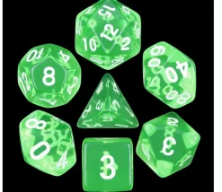 Tout Pour le Jeu Set 7 dés multi-faces translucides émeraude vert