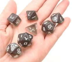 Tout Pour le Jeu Set 7 dés multifaces translucides NOIR