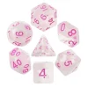 Tout Pour le Jeu Set 7 dés multi-faces translucides roses