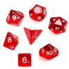 Tout Pour le Jeu Set 7 dés multifaces translucides ROUGE