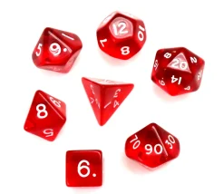 Tout Pour le Jeu Set 7 dés multifaces translucides ROUGE