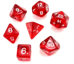 Tout Pour le Jeu Set 7 dés multifaces translucides ROUGE