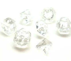 Tout Pour le Jeu Set 7 dés multi-faces translucides transparent