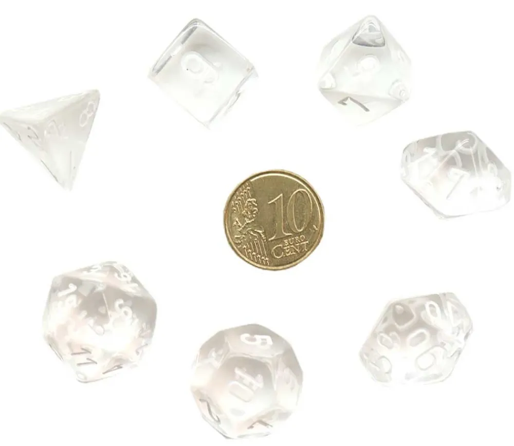 Tout Pour le Jeu Set 7 dés multi-faces translucides transparent
