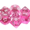 Tout Pour le Jeu Set 7 dés multi-faces translucides roses