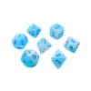 Tout Pour le Jeu Set 7 dés multi-faces turquoise et blanc Gemini