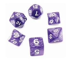 Tout Pour le Jeu Set 6 dés multi-faces violet nacrés opaques