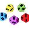 Tout Pour le Jeu Set 5 gros Dés lettres 12 faces colorés Jumbo