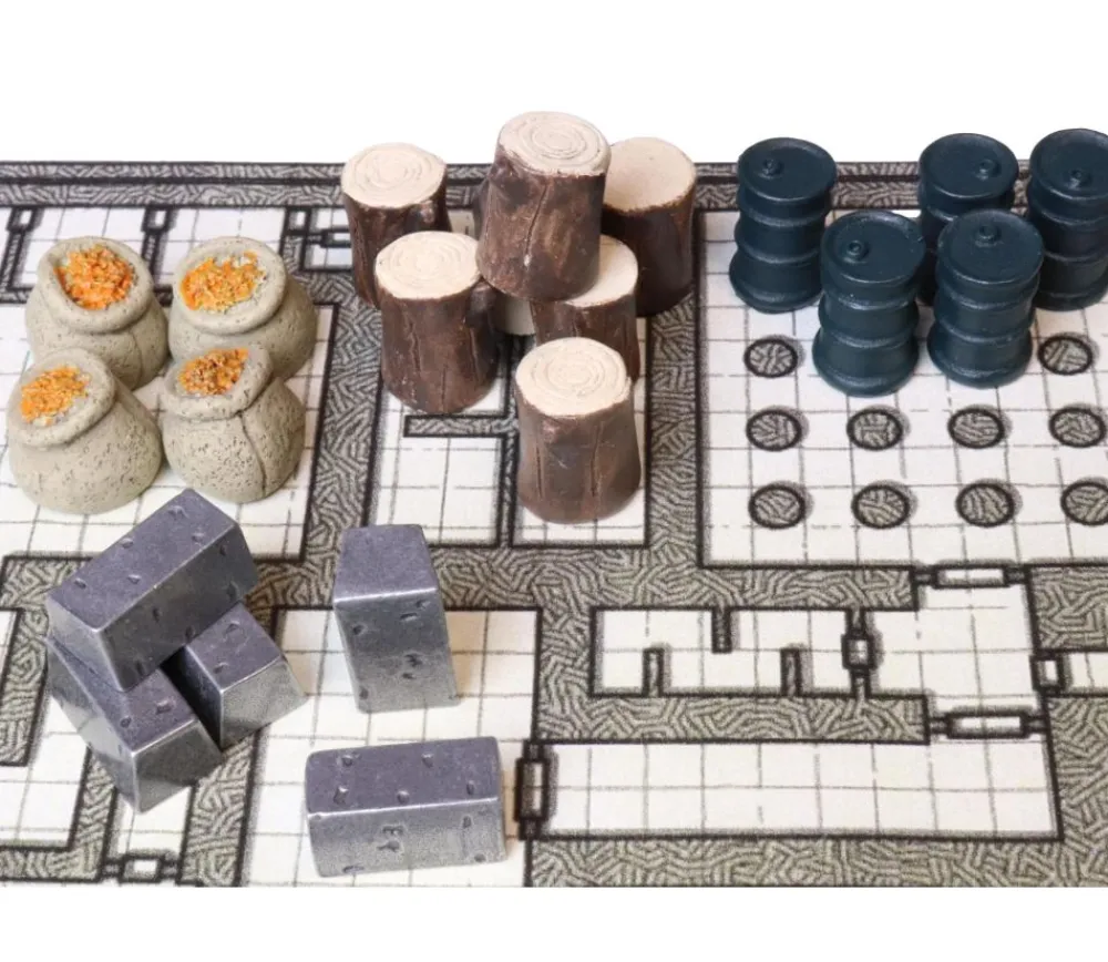 Tout Pour le Jeu Set 80 jetons ressources de jeux : 4 sortes nourriture, huile, métal, bois