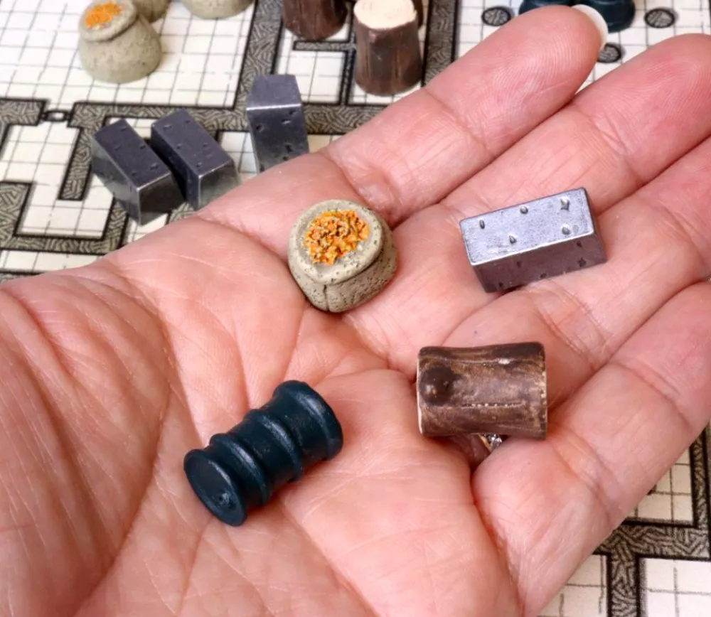 Tout Pour le Jeu Set 80 jetons ressources de jeux : 4 sortes nourriture, huile, métal, bois