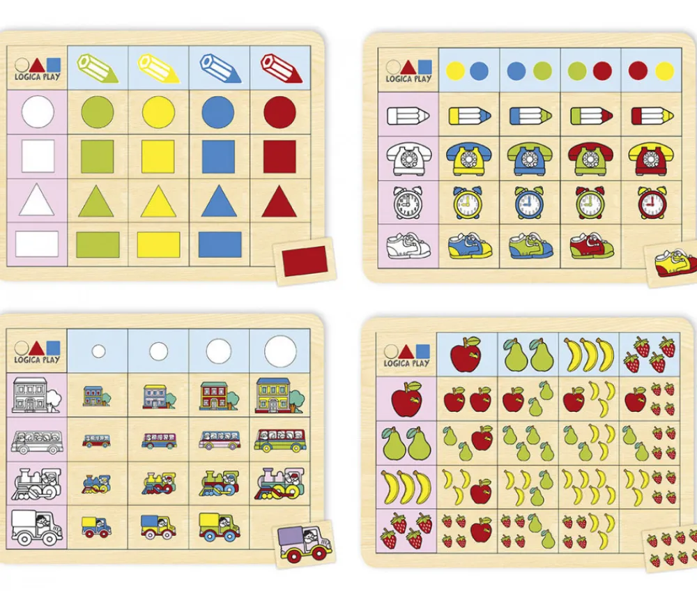 Tout Pour le Jeu Set 4 plateaux de logique en bois - Jeux éducatifs