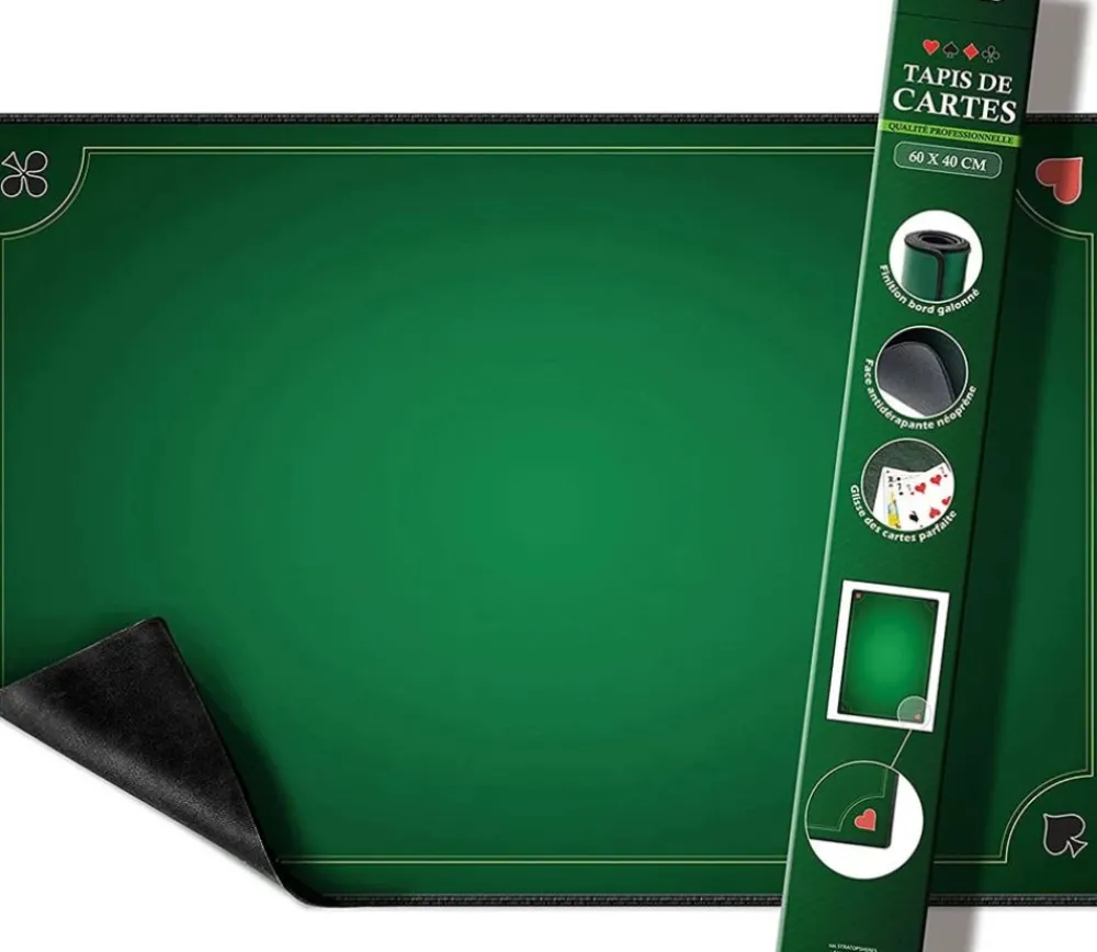 Tout Pour le Jeu Set complet jeux traditionnels avec cartes, jetons, dés et tapis