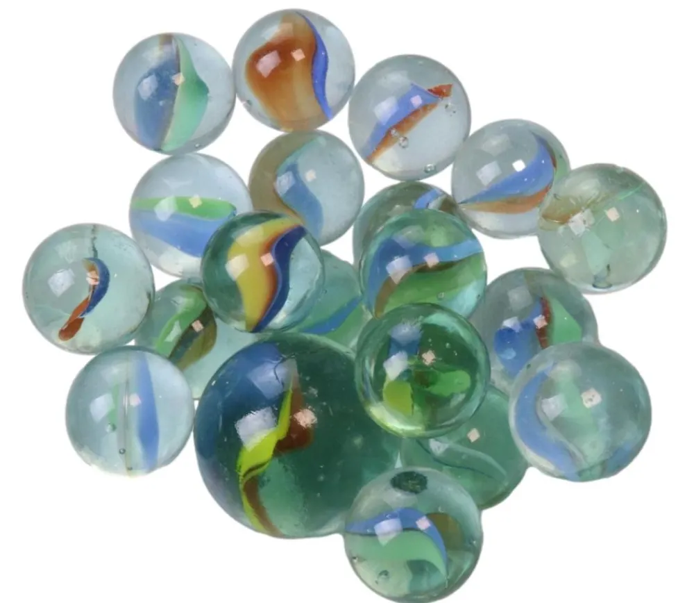 Tout Pour le Jeu Set de 20 Billes en verre pour jeu + 1 calot en filet