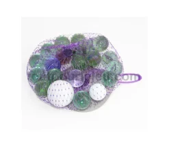 Tout Pour le Jeu Set de 20 Billes en verre pour jeu + 1 calot en filet