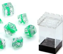 Tout Pour le Jeu Set de 7 dés multifaces Eclipse vert